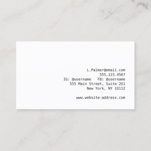 Koel eenvoudig - zwart - Abstract Visitekaartje (Achterkant)