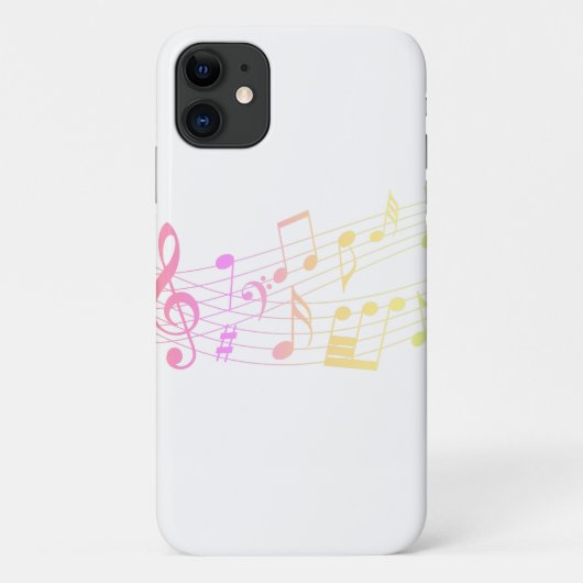 Koel Eenvoudige witte, magische regenboog Muziekno Case-Mate iPhone Case (Achterkant)
