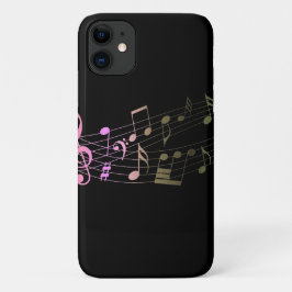 Koel Eenvoudige zwarte magische regenboog-Muziekno Case-Mate iPhone Case