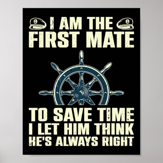 Koel eerste stuurman voor mannen Kinder schipper Poster (Voorkant)