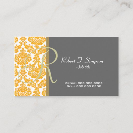koel, elegant geel vouw visitekaartje (Voorkant)