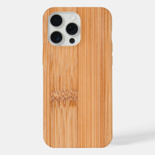 Koel elegant lichtbruin bamboe houten print iPhone 15 pro max case