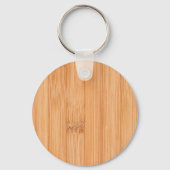 Koel elegant lichtbruin bamboehout sleutelhanger (Voorkant)
