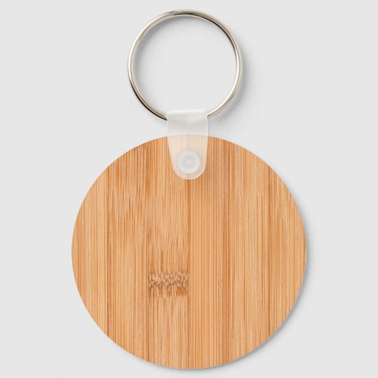 Koel elegant lichtbruin bamboehout sleutelhanger (Voorkant)