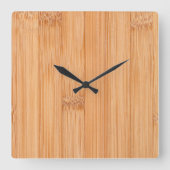 Koel elegant lichtbruin bamboehout vierkante klok (Voorkant)