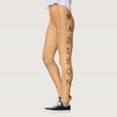 Koel elegante lichtbruine bamboe printplaat leggings (Links)