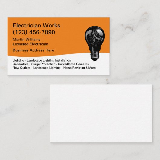 Koel Elektrische Moderne Visitekaartjes