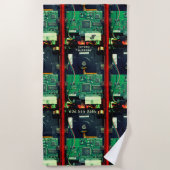 Koel elektronisch printplaat robotachtig gedrukte  strandlaken (Voorkant)