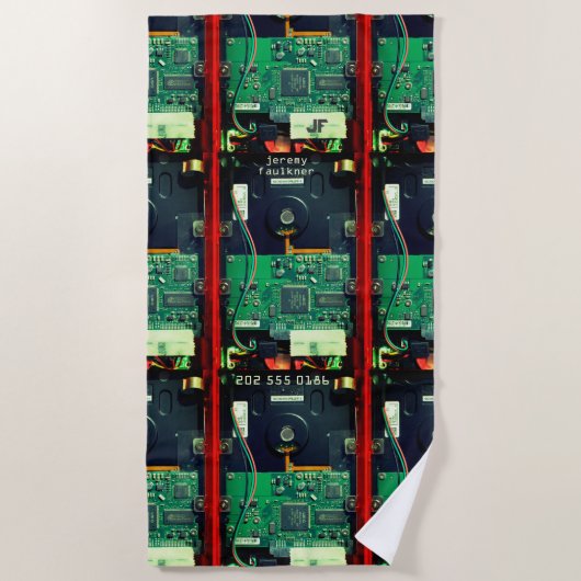 Koel elektronisch printplaat robotachtig gedrukte  strandlaken (Voorkant)