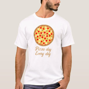 Koel elke dag een leuke pizza dag je aangepaste te t-shirt