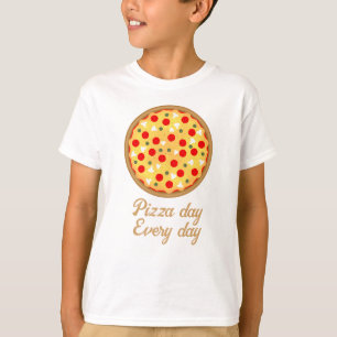 Koel elke dag een leuke pizza dag je aangepaste te t-shirt