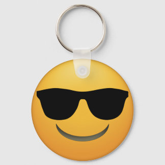 Koel Emoji Key-keten met zonnebril. Sleutelhanger