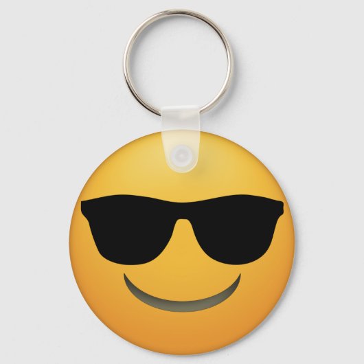 Koel Emoji Key-keten met zonnebril. Sleutelhanger (Voorkant)