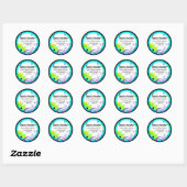 Koel en eigentijds Kleur Splash Adreslabel Ronde Sticker (Vel)