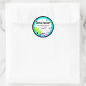 Koel en eigentijds Kleur Splash Adreslabel Ronde Sticker (Tas)