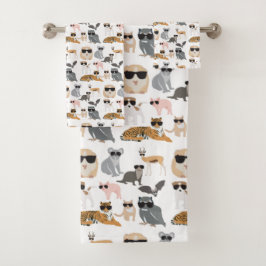 Koel- en funny-dieren die een zonnebril dragen bad handdoek
