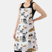 Koel- en funny-dieren die een zonnebril dragen schort (Insitu)