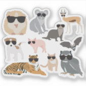 Koel- en funny-dieren die een zonnebril dragen sticker (Voorkant)