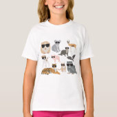 Koel- en funny-dieren die een zonnebril dragen t-shirt (Voorkant)