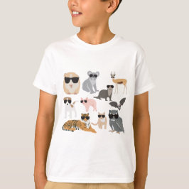 Koel- en funny-dieren die een zonnebril dragen t-shirt