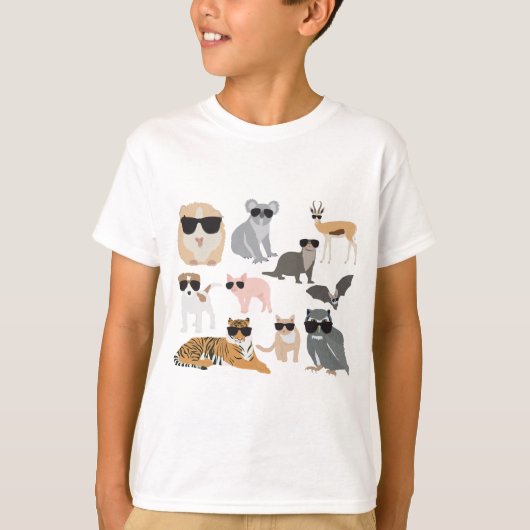 Koel- en funny-dieren die een zonnebril dragen t-shirt (Voorkant)