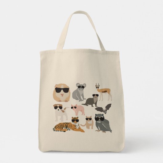 Koel- en funny-dieren die een zonnebril dragen tote bag (Achterkant)