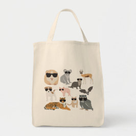 Koel- en funny-dieren die een zonnebril dragen tote bag