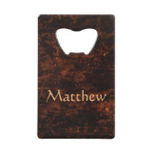 Koel en geweldig Fiery Bronze Creditkaart Flessenopener (Voorkant)