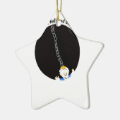 Koel en ketting keramisch ornament (Links)