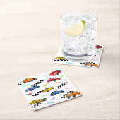 Koel  en klassieke auto's op één plaats kartonnen onderzetters (Insitu)