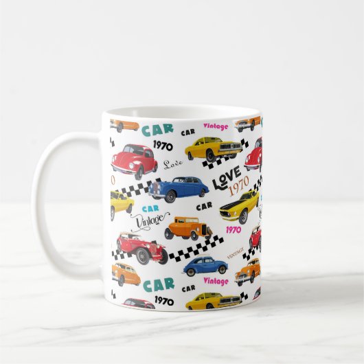 Koel en klassieke auto's op één plaats koffiemok (Links)