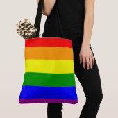 Koel- en klassieke regenboogvlag tote bag (Dichtbij)