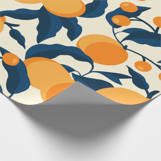 Koel- en kleurrijk Abrikozenpatroon Cadeaupapier (Hoek)