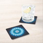 Koel en kleurrijk Mandala Pattern Blue Flames Kartonnen Onderzetters (Insitu)