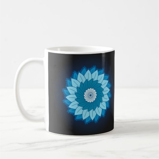 Koel en kleurrijk Mandala Pattern Blue Flames Koffiemok (Links)