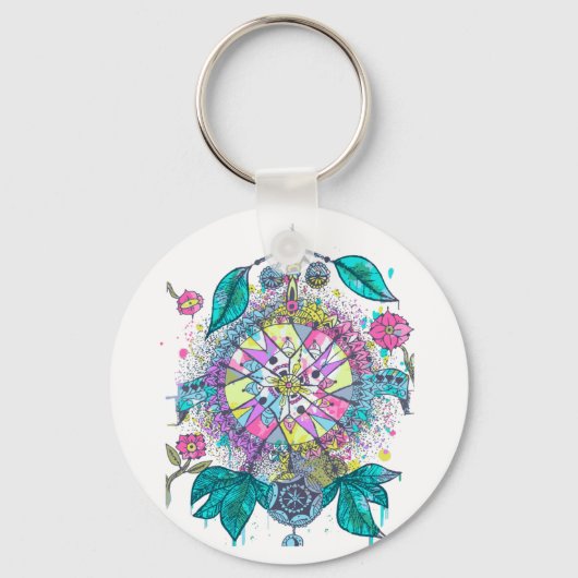 Koel en kleurrijke droomcatcher sleutelhanger (Voorkant)