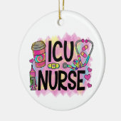 Koel- en kleurrijke ICU-verpleegsters groot Keramisch Ornament (Links)