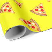 Koel en leuke pizza snijdt neonroze patroon cadeaupapier (Rol Hoek)