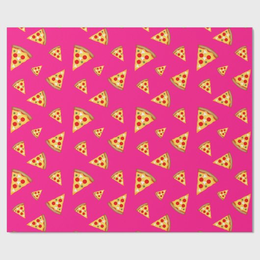 Koel en leuke pizza snijdt patroon hete roze cadeaupapier (Vlak)