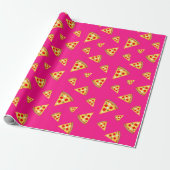 Koel en leuke pizza snijdt patroon hete roze cadeaupapier (Uitgerold)