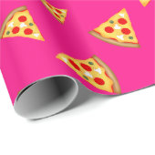 Koel en leuke pizza snijdt patroon hete roze cadeaupapier (Rol Hoek)