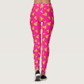 Koel en leuke pizza snijdt patroon hete roze leggings (Achterkant)