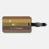 Koel en modern bruin vliegtuig reizen bagagelabel (Achterkant horizontaal)