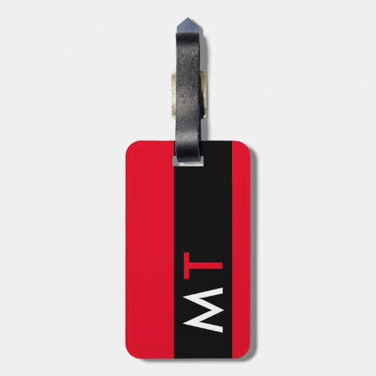 Koel en modern elegant reizen rood bagagelabel (Achterkant verticaal)