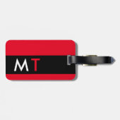 Koel en modern elegant reizen rood bagagelabel (Achterkant horizontaal)