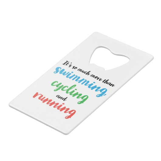 Koel en origineel ontwerp voor triatleten creditkaart flessenopener (Voorkant Gekanteld)