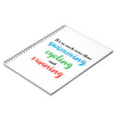 Koel- en origineel Triathlon-ontwerp voor triatlet Notitieboek (Linkerzijde)