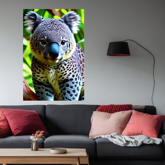 Koel en schattig Hybrid Jaguar Koala | AI Art. Poster