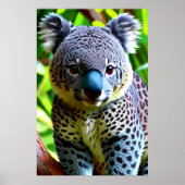 Koel en schattig Hybrid Jaguar Koala | AI Art. Poster (Voorkant)