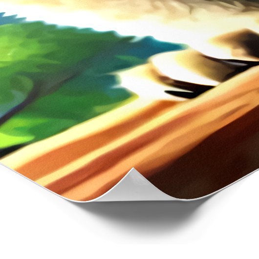 Koel en schattig Hybrid Lion Koala | AI Art. Poster (Hoek)